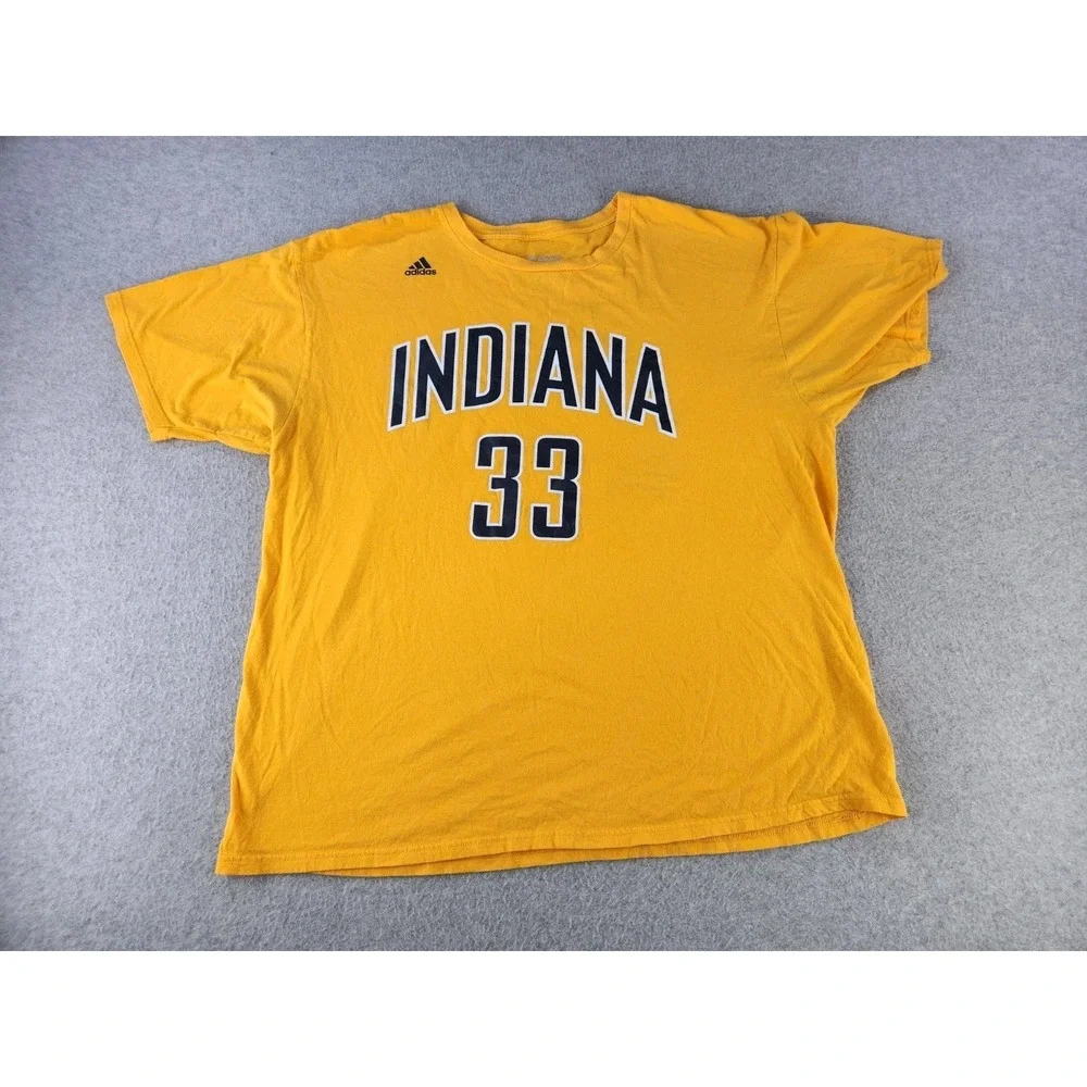 Adidas NBA Indiana Pacers SZ 2XL T-shirt #33 TURNER Yellow Jersey Tee Basketball